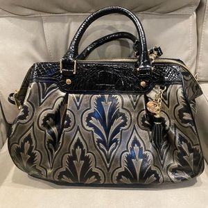 Brahmin Faye Satchel in Taupe Mirage